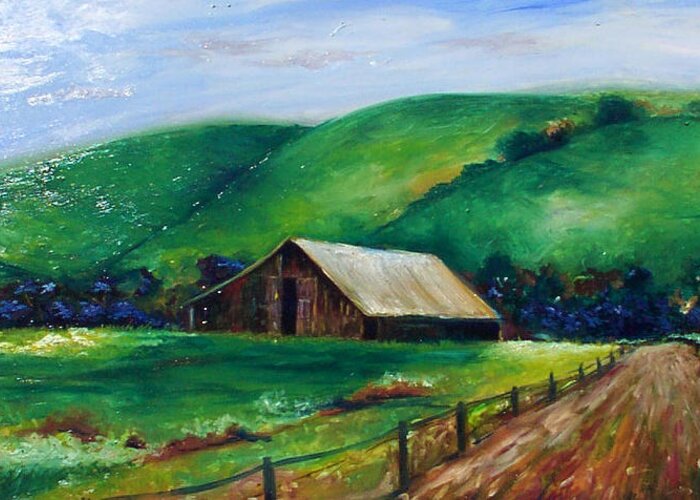 African American Art Greeting Card featuring the painting Farmland by Emery Franklin