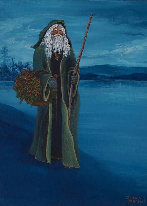 Christmas Greeting Card featuring the painting Father Christmas by Darice Machel McGuire