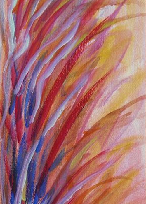 Feather Plant Greeting Card featuring the painting Feather Plant by Mary Carol Williams