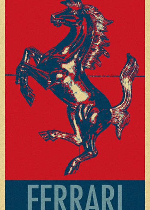 Ferrari Greeting Card featuring the photograph FERRARI STALLION in HOPE by Rob Hans