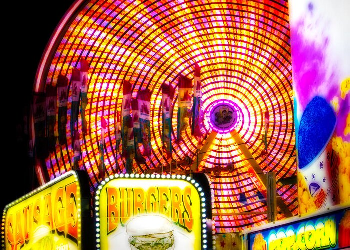 Carnival Greeting Card featuring the photograph Ferris Wheels And Sausages by Mark Andrew Thomas