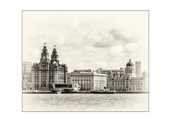 Liverpool Museum Greeting Card featuring the photograph Ferry at Liverpool terminal by Spikey Mouse Photography