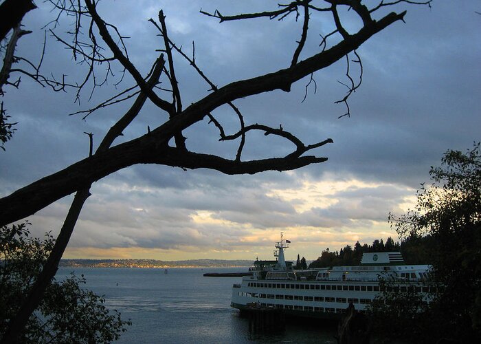 Transportation Greeting Card featuring the photograph Ferryboat To Seattle by Kym Backland