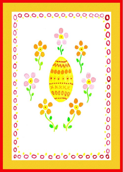 Festive Flowers Greeting Card featuring the painting Festive Flowers Easter Chorus by Irina Sztukowski