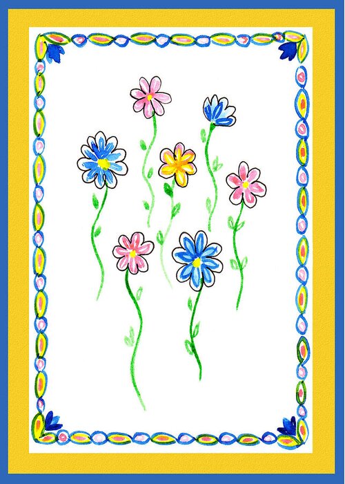 Festive Flowers Greeting Card featuring the painting Festive Flowers IV by Irina Sztukowski