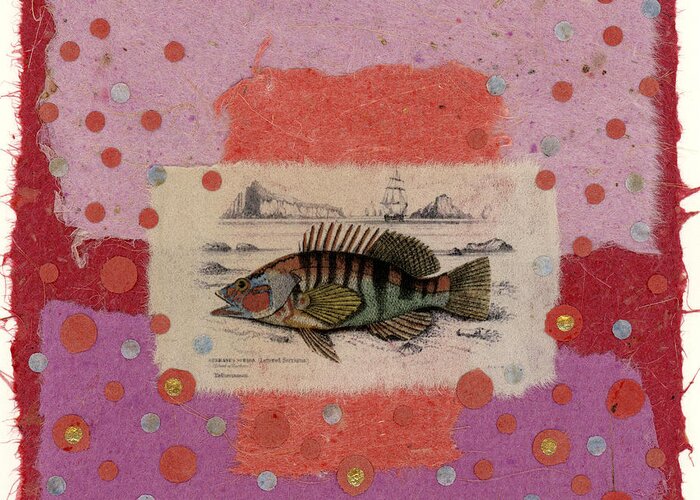 Fish Greeting Card featuring the mixed media Fiesta Fish Collage by Carol Leigh