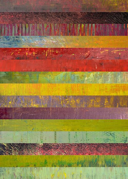Original Art Greeting Card featuring the painting Fifteen Stripes No. 3 by Michelle Calkins