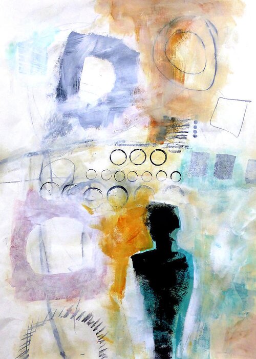 Keywords: Abstract Greeting Card featuring the painting Figure 1 by Jane Davies