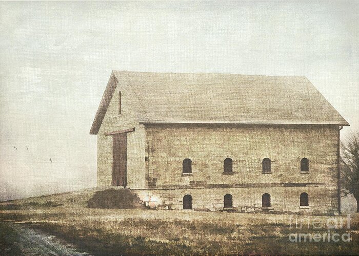 Barn Greeting Card featuring the photograph Filley Stone Barn by Pam Holdsworth