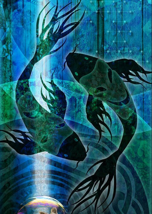 Pisces Greeting Card featuring the digital art Film at 11 by Kenneth Armand Johnson
