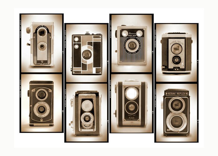 Vintage Cameras Greeting Card featuring the photograph Film Camera Proofs 4 by Mike McGlothlen