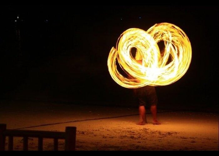 Jselondon Greeting Card featuring the photograph Fire Dancing - Thailand by James McCartney