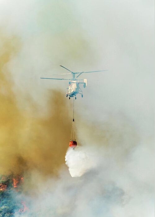 Wind Greeting Card featuring the photograph Fire Fighting Helicopter Ka-32t by Omersukrugoksu