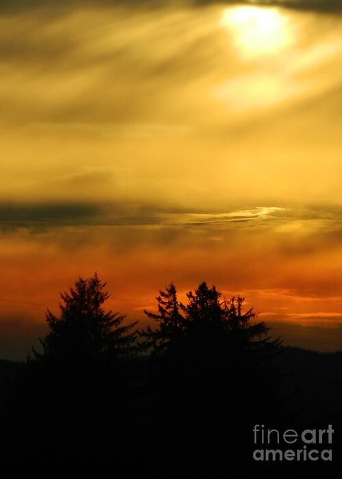 Fire Greeting Card featuring the photograph Fire Sunset 4 by Gallery Of Hope 