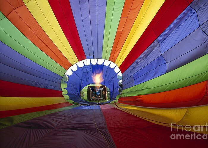 Balloon Greeting Card featuring the photograph Fire The Balloon by Martin Konopacki