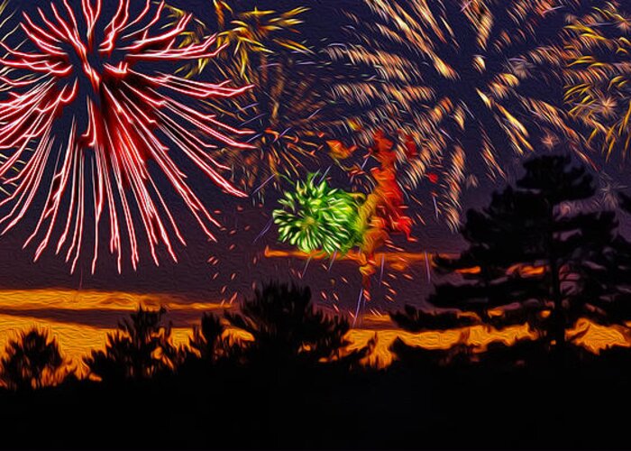 Mark Myhaver 2014 Greeting Card featuring the photograph Fireworks No.1 by Mark Myhaver