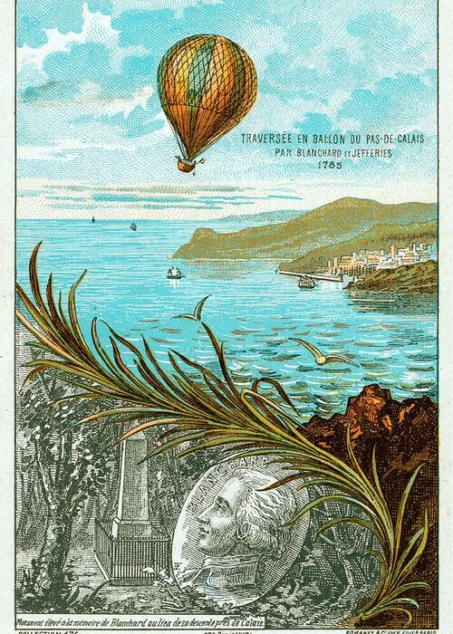 First Greeting Card featuring the photograph First Balloon Crossing Of English Channel by Universal History Archive/uig