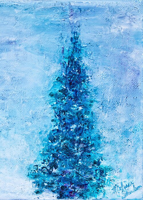 Tree Greeting Card featuring the mixed media First Snow by Melissa Fae Sherbon