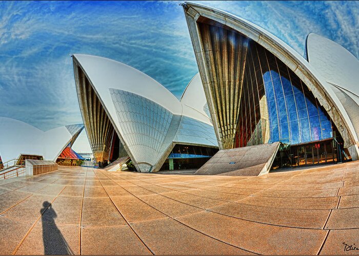 Australia Greeting Card featuring the photograph Fish-Eyeing the Opera House by Peggy Dietz