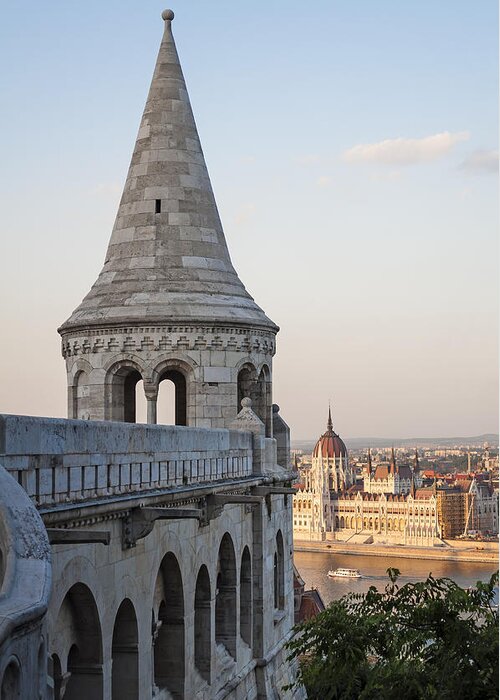 Budapest Greeting Card featuring the photograph Fishermans Bastion. Budapest. by Fernando Barozza