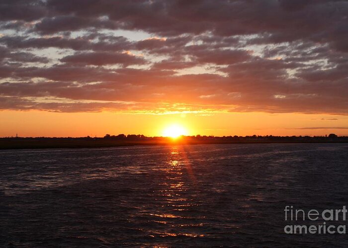 Fishing Day Sunset Greeting Card featuring the photograph Fishing Day Sunset by John Telfer