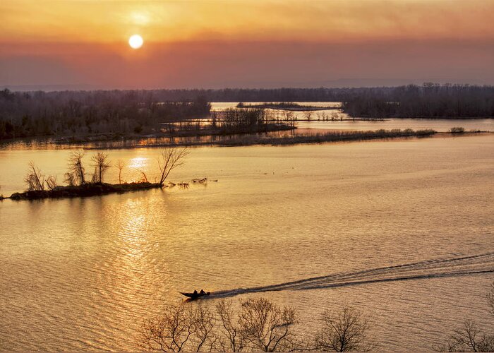 Sunset Greeting Card featuring the photograph Fishing the Arkansas River by Jason Politte