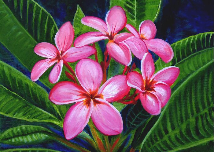 'flowers Greeting Card featuring the painting Five by Five by Susan Duda
