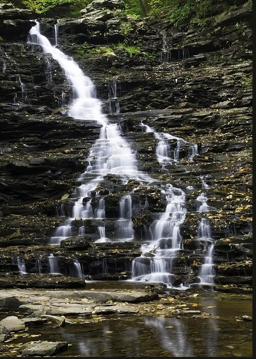 Ricketts Glen Greeting Card featuring the photograph FL Ricketts Falls by Paul Riedinger