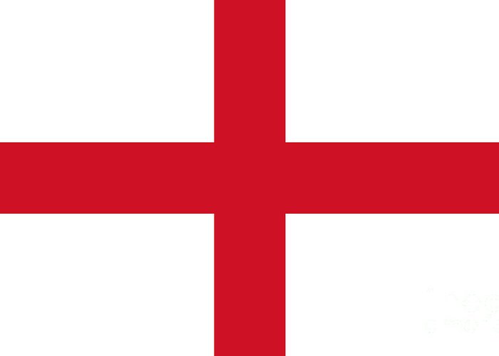 England Greeting Card featuring the digital art Flag of England St Georges Cross Authentic version to scale by Sterling Gold
