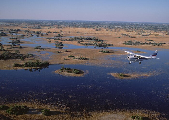 Feb0514 Greeting Card featuring the photograph Flight Safari Okavango Delta Botswana by Konrad Wothe