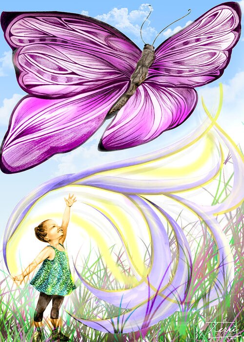 Butterfly Greeting Card featuring the drawing Flight by Terri Meredith