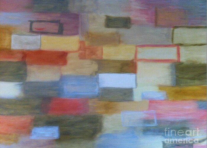 Abstract Greeting Card featuring the painting Float by Kate Conaboy