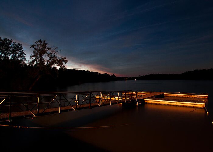 2013 Greeting Card featuring the photograph Floating dock at Deer Creek by Haren Images- Kriss Haren