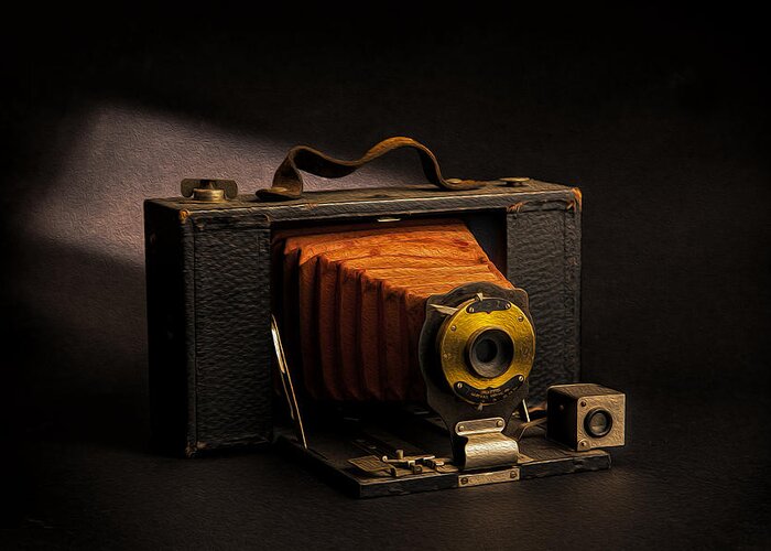 Antique Greeting Card featuring the photograph Folding Brownie Model 3 by Peter Tellone