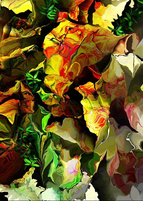 Fine Art Greeting Card featuring the digital art Floral 082114 by David Lane
