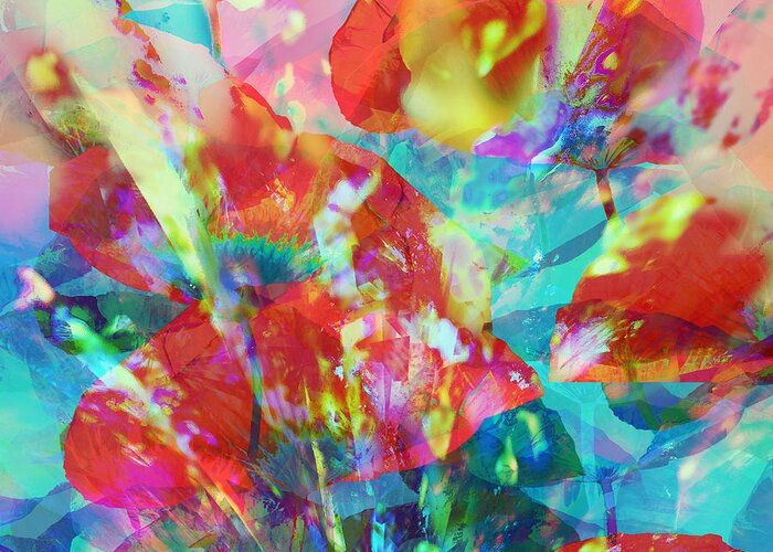 Flowers Greeting Card featuring the digital art Floral Impression by Klara Acel