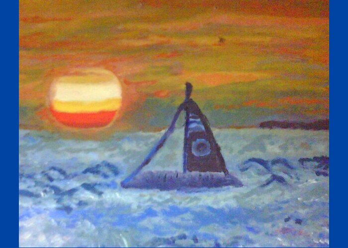 Florida Greeting Card featuring the painting Florida Key Sunset by Suzanne Berthier
