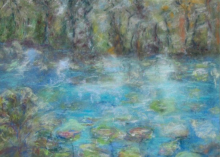 Water Landscape Greeting Card featuring the pastel Florida Preserve by Barbara Anna Knauf