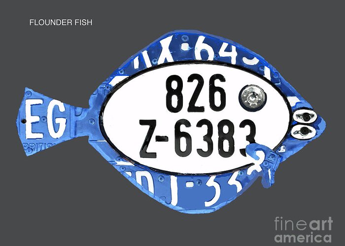 License Plate Greeting Card featuring the photograph Flounder by Bill Thomson
