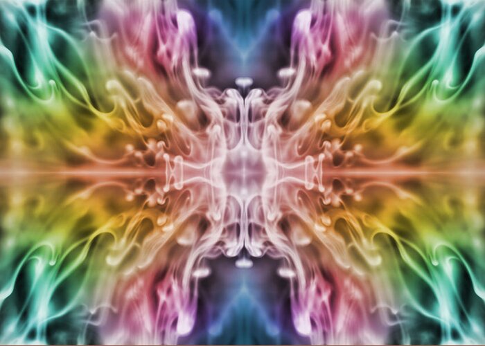 Psychedelic Greeting Card featuring the digital art Mirror by Stephanie Hollingsworth
