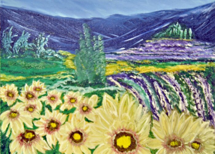 Flowers Greeting Card featuring the painting Flowers in August by Suzanne Surber