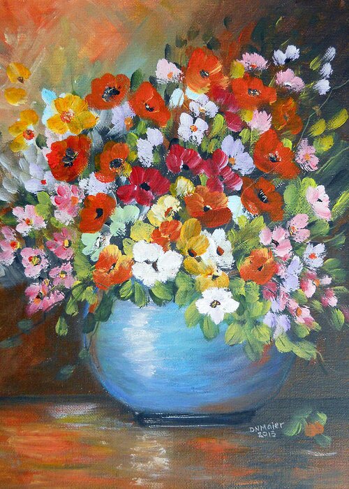 Flowers Painting Greeting Card featuring the painting Flowers For A Friend by Dorothy Maier