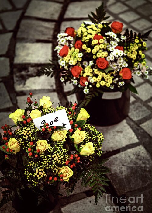 Flower Greeting Card featuring the photograph Flowers on the market in France by Elena Elisseeva