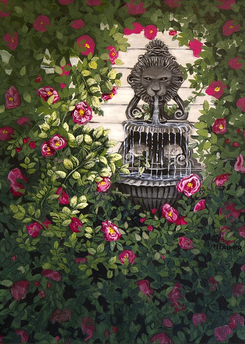 Garden Greeting Card featuring the painting Focus by Mary Palmer