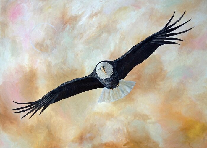 Eagle Greeting Card featuring the painting Focus by Mr Dill