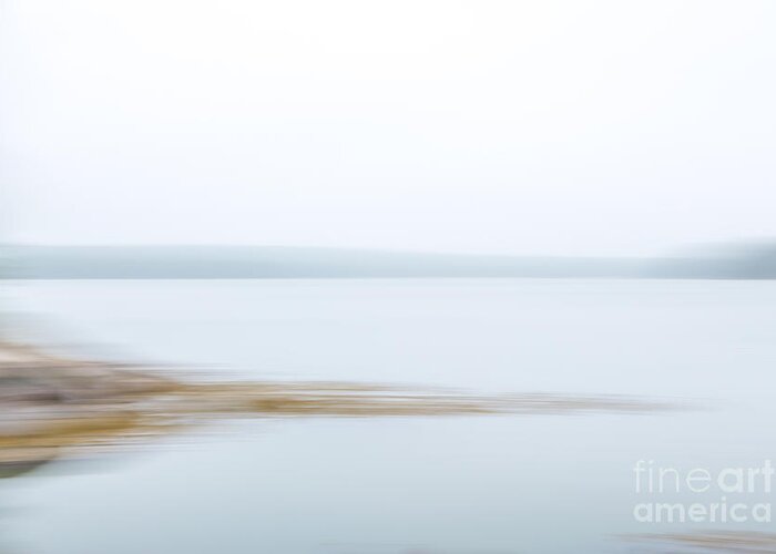 Abstract Greeting Card featuring the digital art Foggy Bay 1 by Susan Cole Kelly Impressions