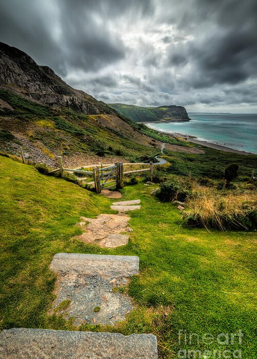 Llyn Peninsula Greeting Card featuring the photograph Follow The Path by Adrian Evans