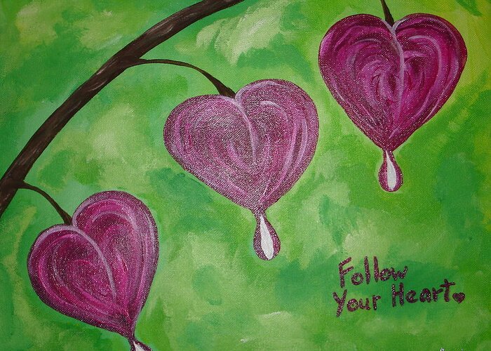 Heart Greeting Card featuring the painting Follwo Your Heart 12515 by Angie Butler