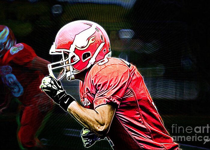 Football Greeting Card featuring the digital art Football player by - Zedi -