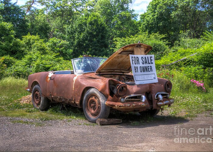 Car Greeting Card featuring the photograph For Sale by Owner by Rick Kuperberg Sr
